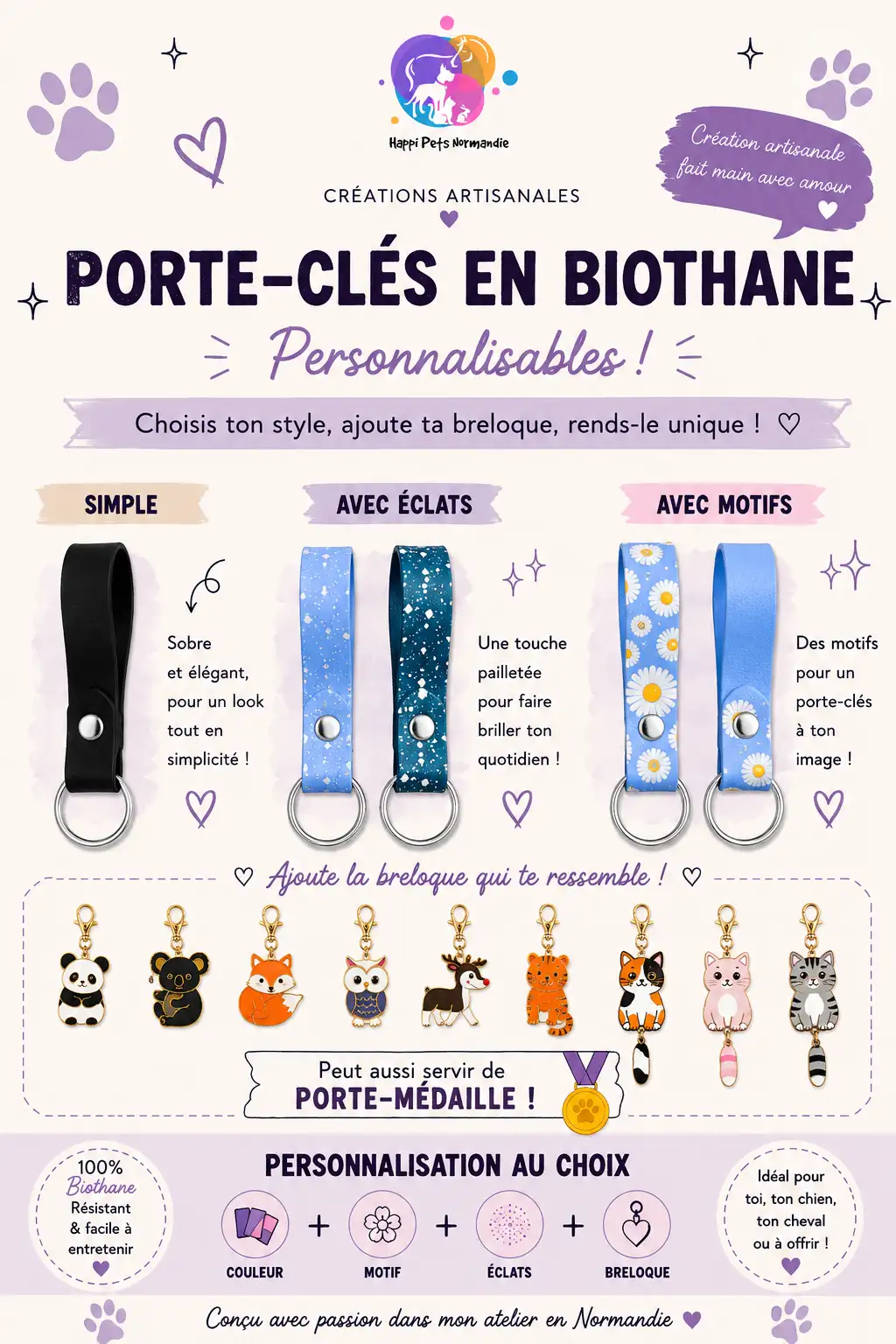 Porte clés en Biothane